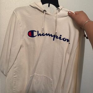 Champion Off-White Hoodie with Logo